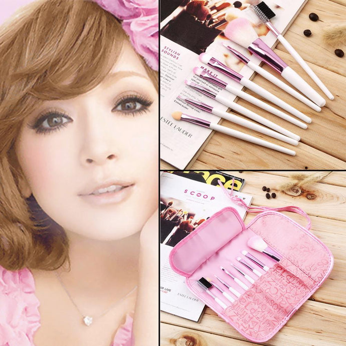 8 Pcs Pink Makeup Brushes Set Professional Make Up Tools case Cosmetic Brush100% High Quality kabuki brush set Fashion