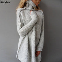 FANALA Winter Sweater Women Christmas Long Sweaters Knitted Turtle Neck Thick Warm Women Sweater and Pullovers Sweater Dress