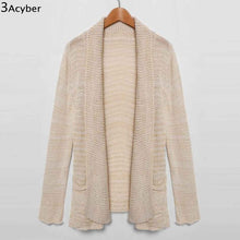 Fashion Autumn Cardigan Women Knitted Sweaters Lapel Long Sleeve Winter Knitwear Pocket Sweaters Open Front