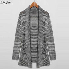 Fashion Autumn Cardigan Women Knitted Sweaters Lapel Long Sleeve Winter Knitwear Pocket Sweaters Open Front