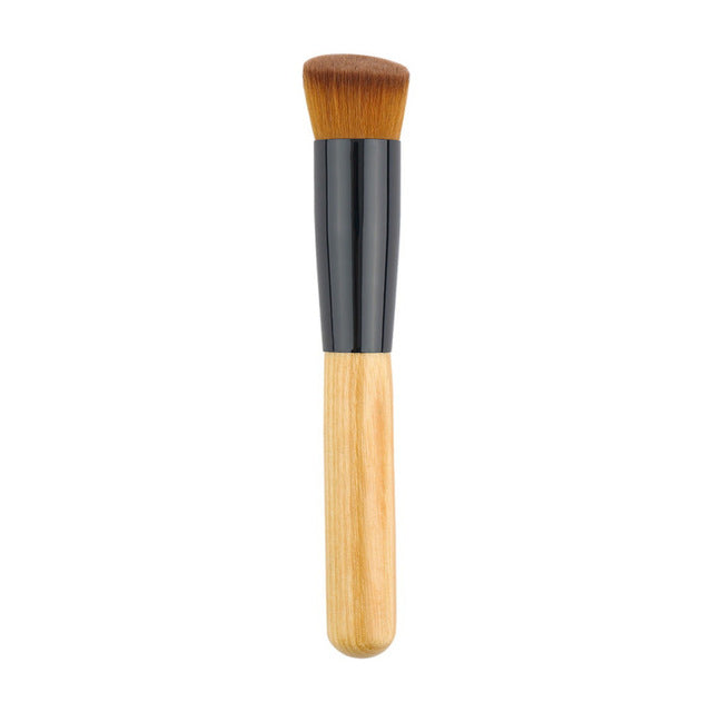 Professional Pro Makeup Brushes Powder Concealer Blush Liquid Foundation Make up Brush Set Wooden Kabuki Brush Cosmetics Tool
