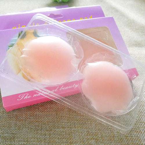 Women's hot reusable Invisible Self Adhesive Silicone Breast Chest Nipple Cover Bra Pasties Pad Petal Mat Stickers Accessories