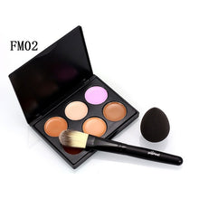 High Quality 6 Colors Concealer Cream Makeup Palette Face Contour Palette Powder Brush + Puff Sponge Set&Kit Makeup Foundation