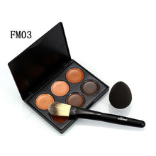High Quality 6 Colors Concealer Cream Makeup Palette Face Contour Palette Powder Brush + Puff Sponge Set&Kit Makeup Foundation