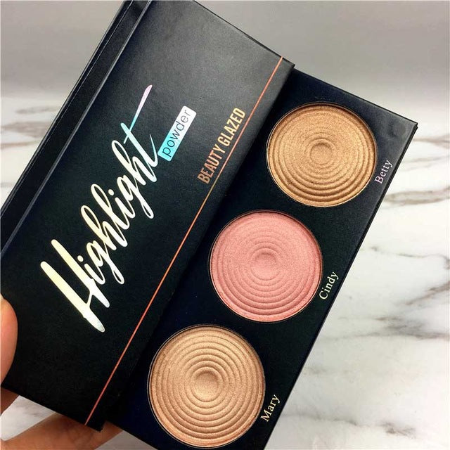 Brand Contouring Makeup Foundation Face Glow Highlighter Powder Minerals Pigments Nude Bronzer Highlighter Powder Base Cosmetics