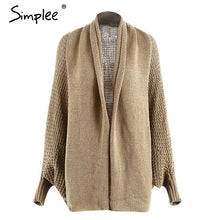 Simplee Batwing knitted shrug sweater women Autumn winter fashion tricot warm jumper sweater oversize shawl cardigan sweaters