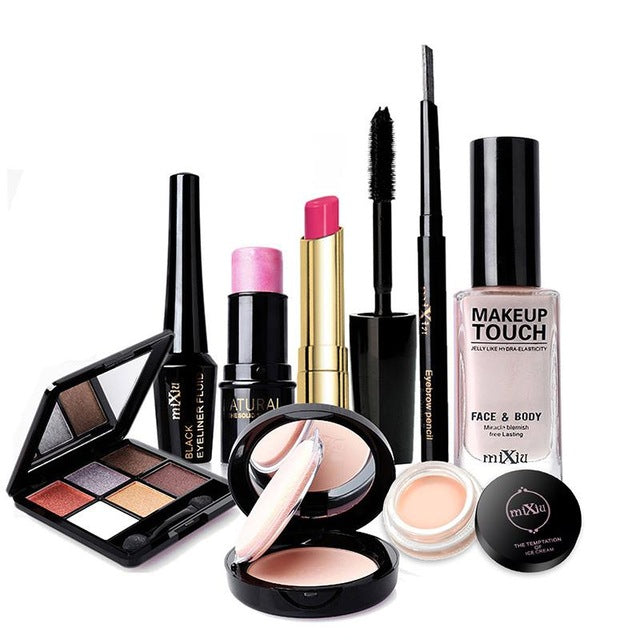Learnever 9pcs/set Mascara Foundation Blush Powder Pro Full Makeup Sets Including Eyeshadow Lipstick Makeup Set