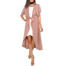 SHEIN Autumn Womens New Fashion Coffee Lapel Long Sleeve Trench Coat Open Front Tie Waist Casual Long Outerwear Windbreaker