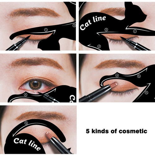 2 pcs/set Fashionable Women Cat Line Eye Makeup Eyeliner Unique Stencils Templates Makeup Tools Kits For Eyes Eyeliner Tools