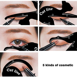 2 pcs/set Fashionable Women Cat Line Eye Makeup Eyeliner Unique Stencils Templates Makeup Tools Kits For Eyes Eyeliner Tools