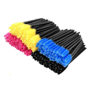 200 pcs 4 Colors Pack Disposable Eyelash Extension Brushes Mascara Brush Eye Makeup Tool Kit Individual Cosmetic Accessories