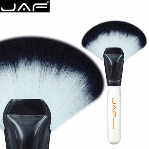 JAF Pro Synthetic Hair Large Fan Shape Makeup Brush Powder Highlighter Contour Soft Foundation Make up Brush Cosmetic Tool