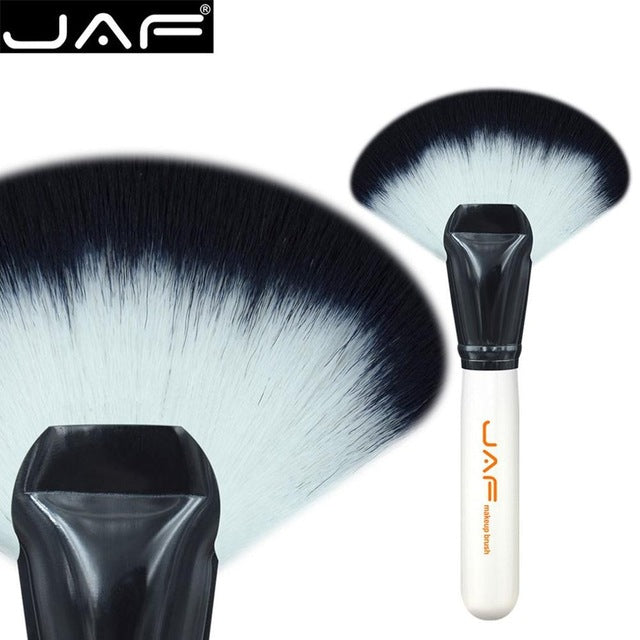 JAF Pro Synthetic Hair Large Fan Shape Makeup Brush Powder Highlighter Contour Soft Foundation Make up Brush Cosmetic Tool