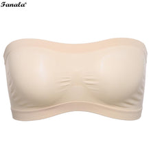 Women Basic Stretch Layer Strapless Hollow Seamless Solid Cropped Tube Top Bra Bandeau N3020