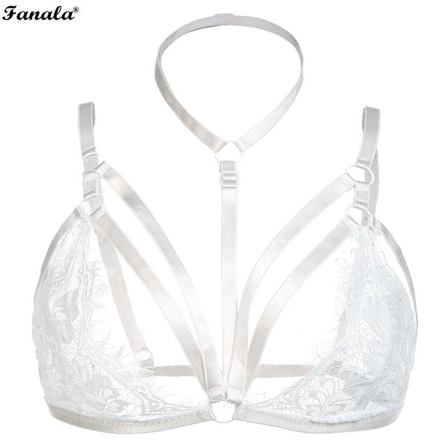 Eyelash Fringe Halter Lace Bralette Pestanas flecos cabestro encaje bralette N3020
