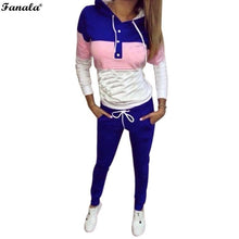 women casual spring autumn cropped tops pullover hooded sweatshirts and pants two pieces sets suits fleece sporting tracksuits