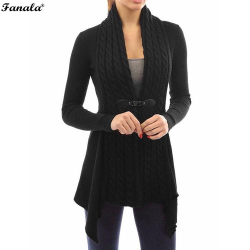 FANALA 2018 Spring Cardigan Knitted Sweater Women Jacket Coat Long Jumper Casual Pull Plus Size Oversized Female Sweaters Femme