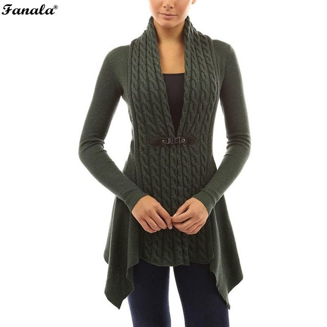 FANALA 2018 Spring Cardigan Knitted Sweater Women Jacket Coat Long Jumper Casual Pull Plus Size Oversized Female Sweaters Femme