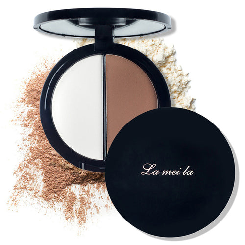 Brand Double-Color Moisturizer Oil-control Contouring Makeup Powder Foundation Face Bronzer Highlighter Base Make Up Palette