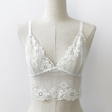 2018 Summer Women Sexy Bra Sets Lace Crochet Intimates Solid V Neck Wireless Unlined Lingerie Bralette Seamless Tops