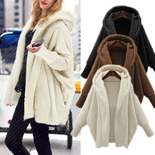 Women Winter Warm Faux Fur Coats 2018  Autumn Long Sleeve Hooded Oversized Top Solid Plush Loose Coat Jackets Tops Outerwear XXL