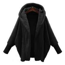 Women Winter Warm Faux Fur Coats 2018  Autumn Long Sleeve Hooded Oversized Top Solid Plush Loose Coat Jackets Tops Outerwear XXL