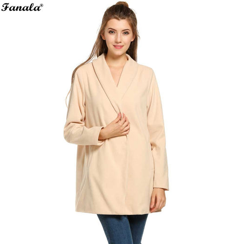 FANALA Autumn Winter Woolen Coat Women Loose Warm Wool Coat Long Women's Cashmere Coat European Fashion Jacket Outwear 2018 New