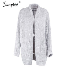 Simplee Casual knitting long cardigan female Loose kimono cardigan knitted jumper 2017 warm winter sweater women cardigan