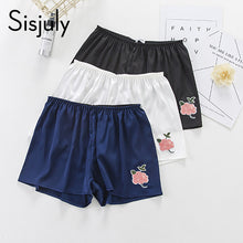 Sisjuly women safety short pants summer solid loose elastics floral breathable short appliques thin safety short pants