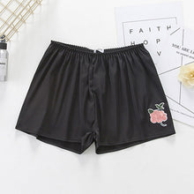 Sisjuly women safety short pants summer solid loose elastics floral breathable short appliques thin safety short pants
