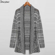 Fashion Autumn Cardigan Women Knitted Sweaters Lapel Long Sleeve Winter Knitwear Pocket Sweaters Open Front
